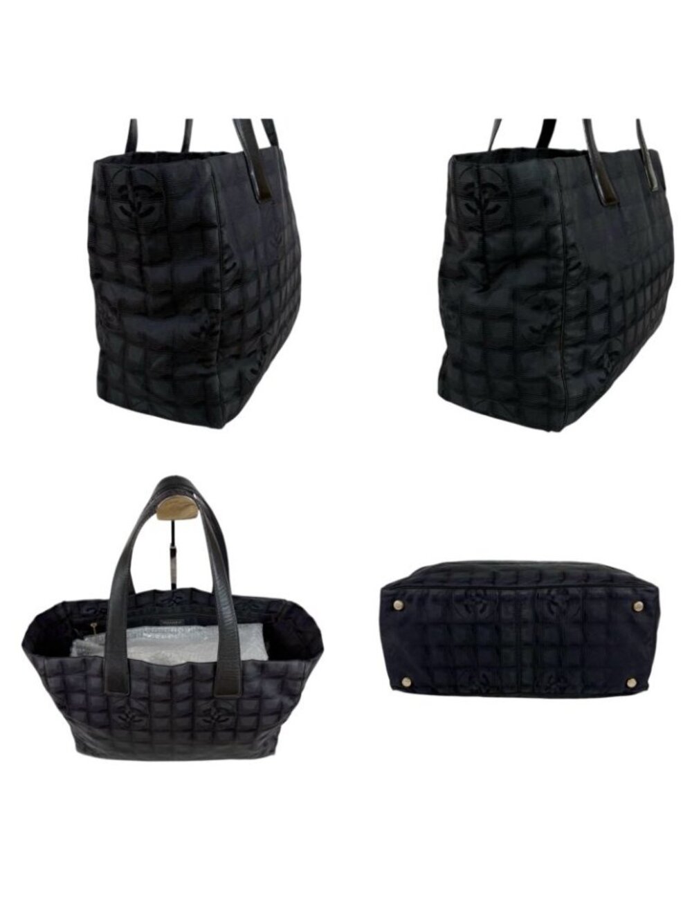 ★SOLD★ Chanel New Travel Line Tote Black Nylon Jacquard - Picture 4 of 13